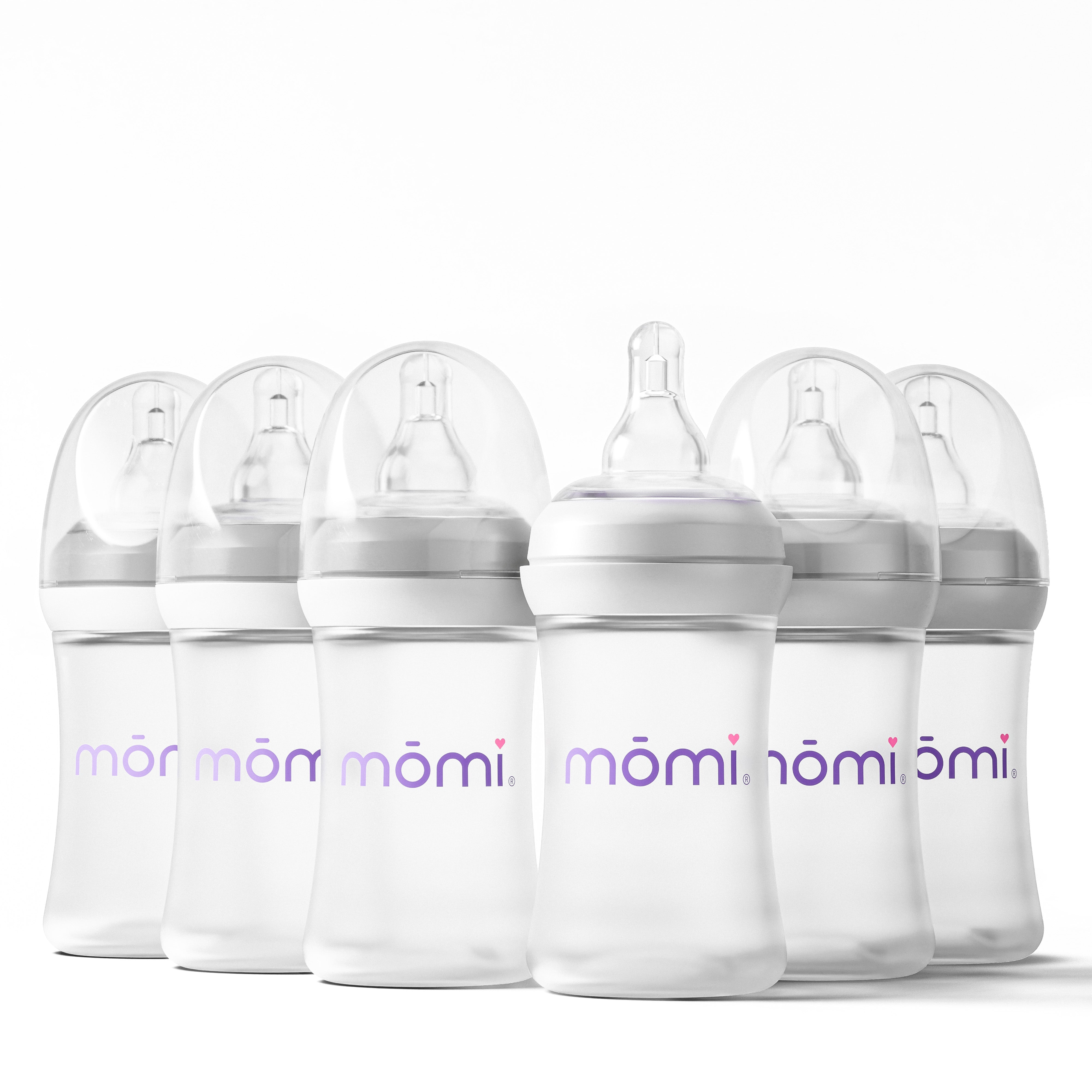 mōmi breast-like bottle sets, 4oz plastic