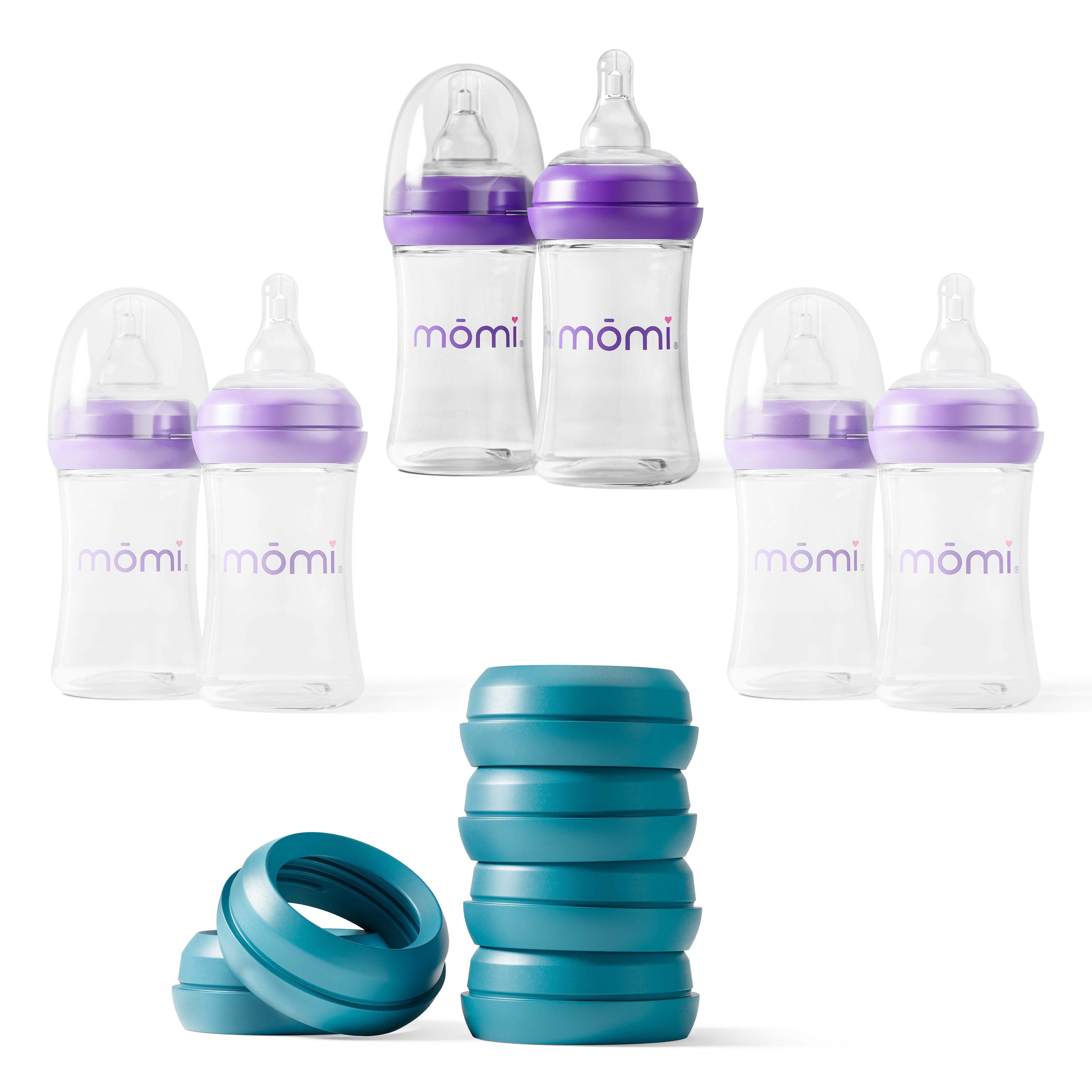 mōmi vibes breast-like bottle sets - lagoon