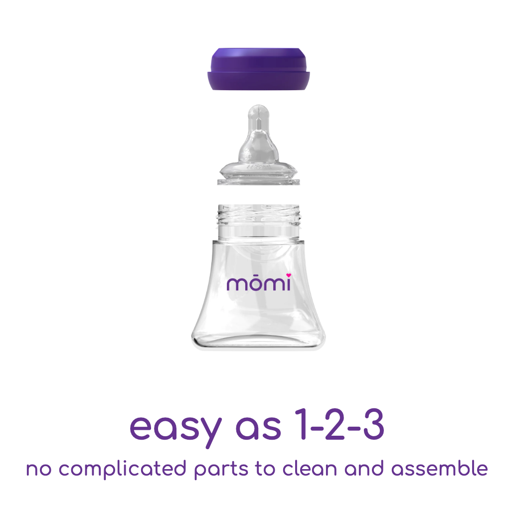 mōmi breast-like bottle sets, 4oz glass