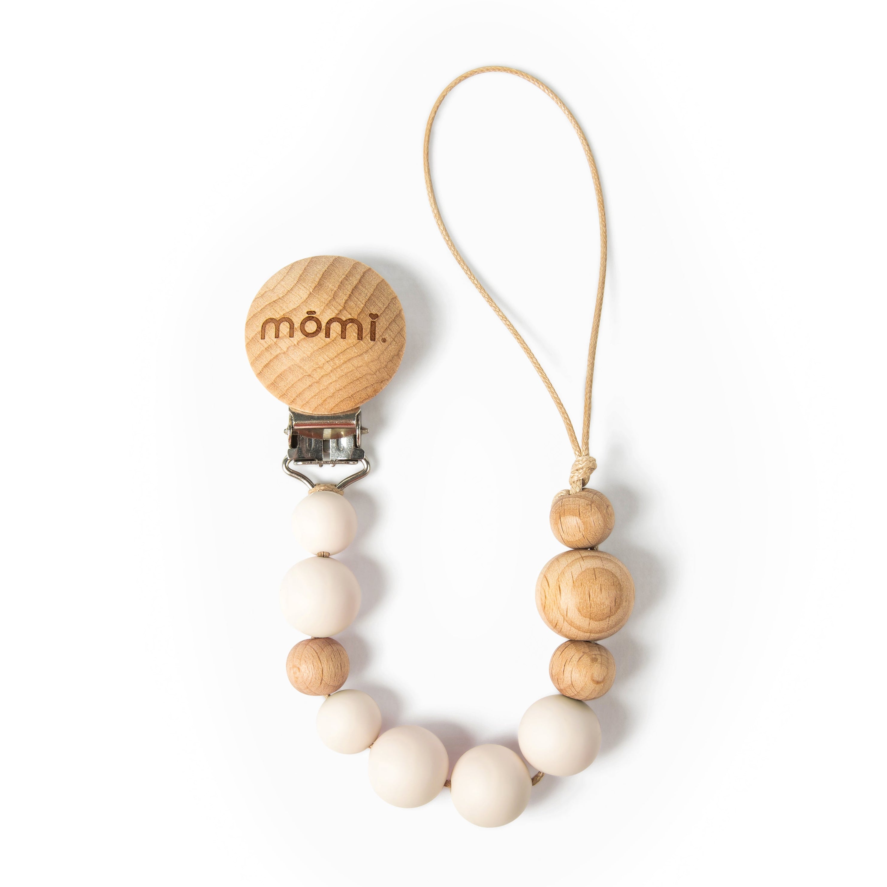 mōmi babypace pacifier clip - pearl