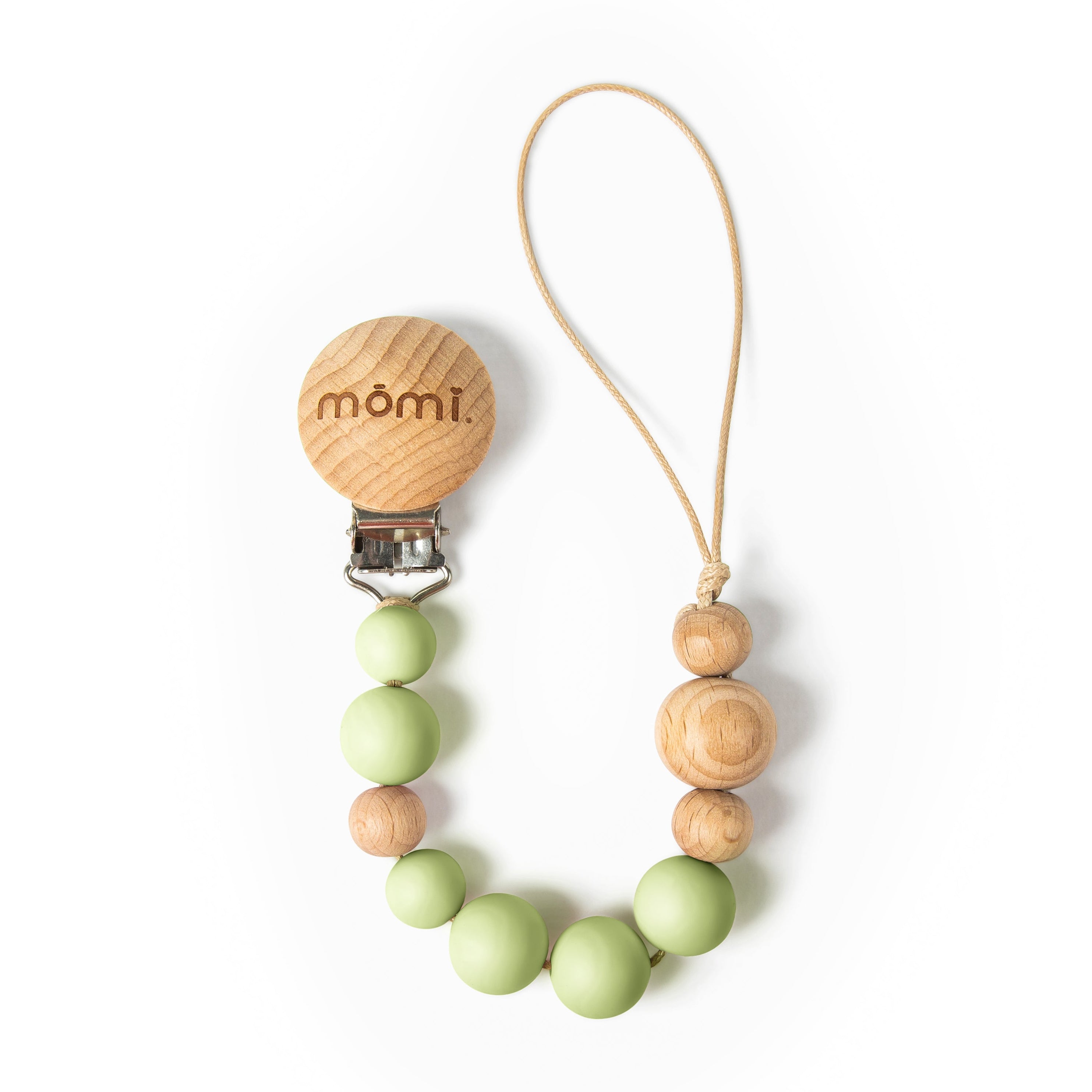 mōmi babypace pacifier clip - pistachio