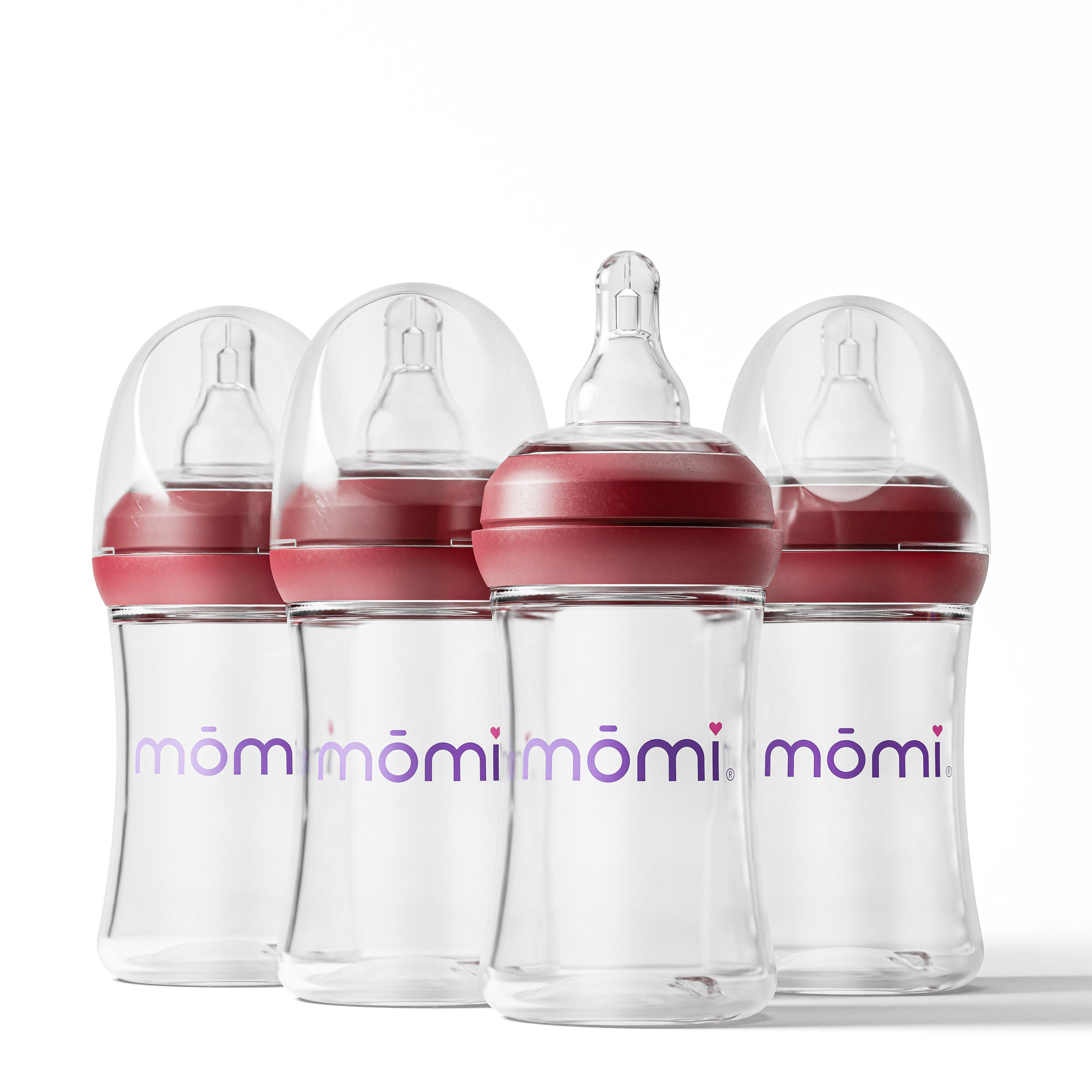 momi vibes breast-like bottle sets - cranberry