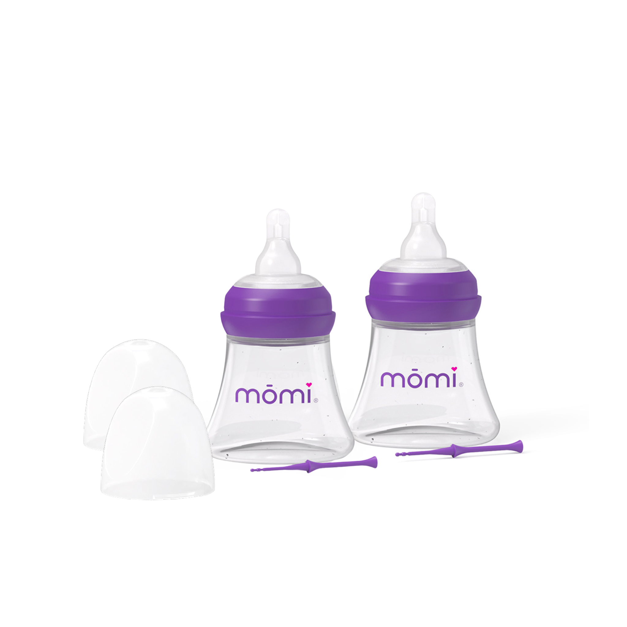 mōmi breast-like bottle set, glass