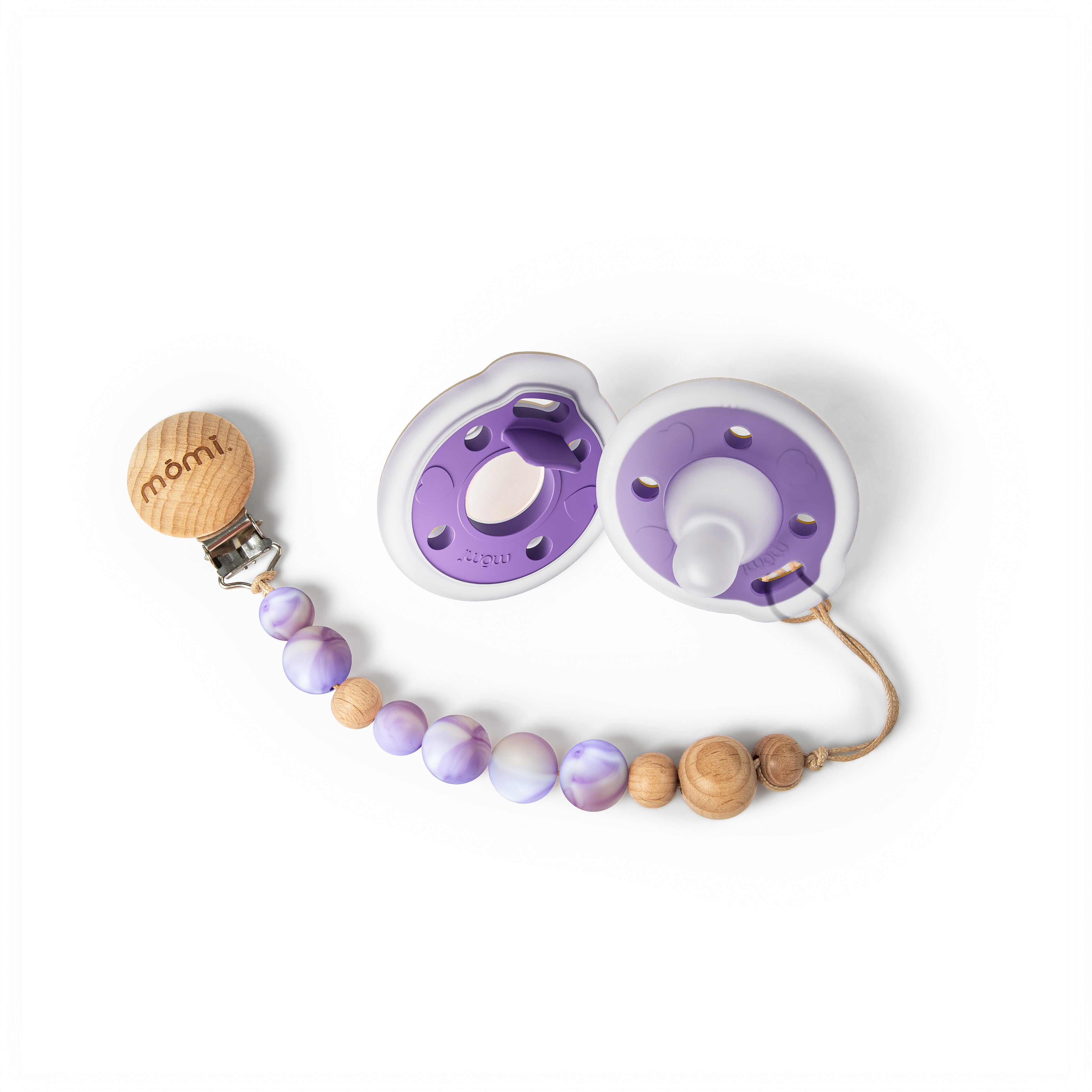 mōmi babypace pacifier gift set - purple