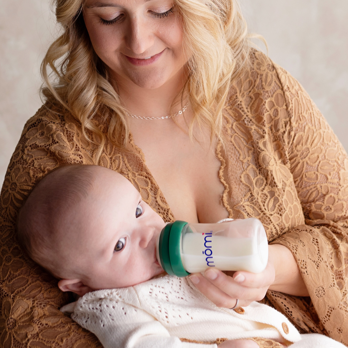 momi vibes breast-like bottle sets - evergreen