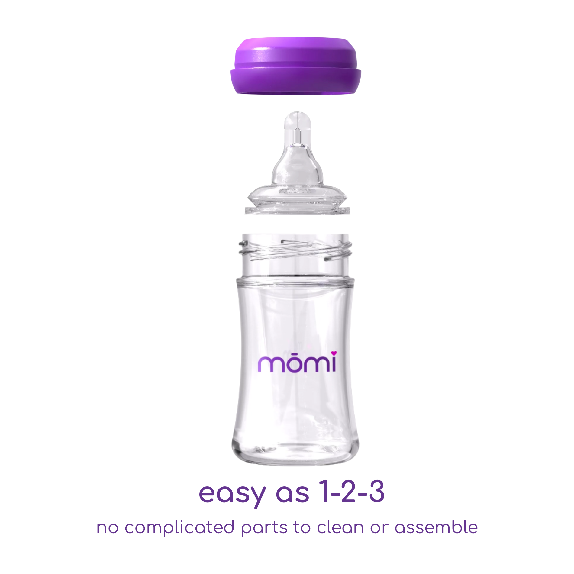 mōmi breast-like glass baby bottle sets in 4oz
