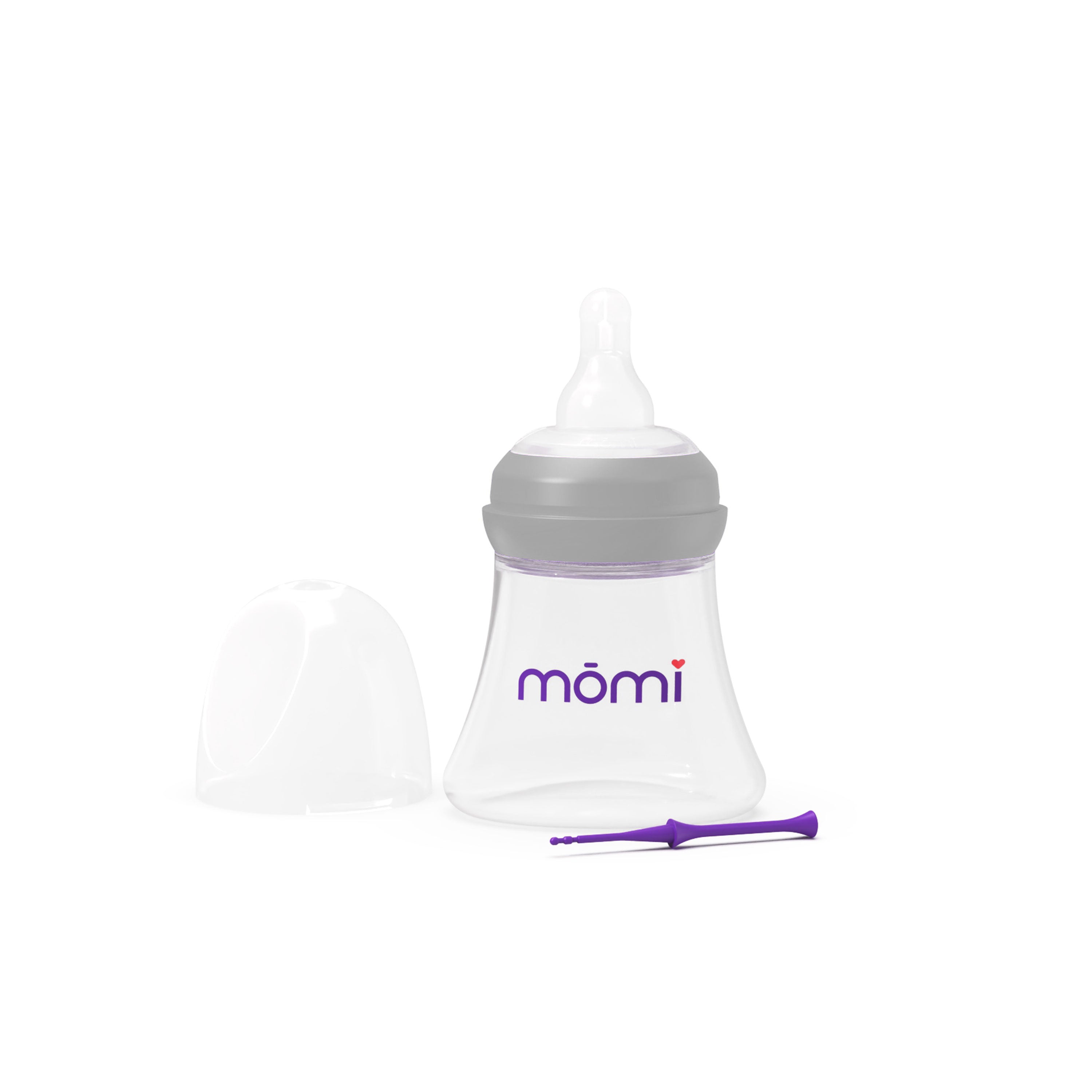 mōmi breast-like bottle (single), glass or plastic