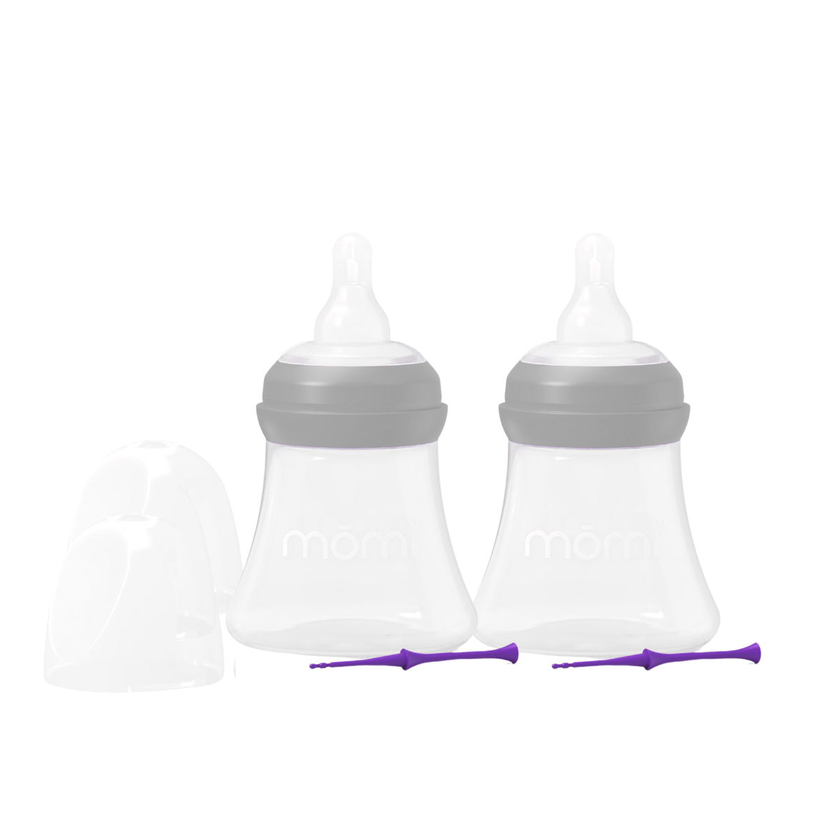 mōmi breast-like bottle set, plastic