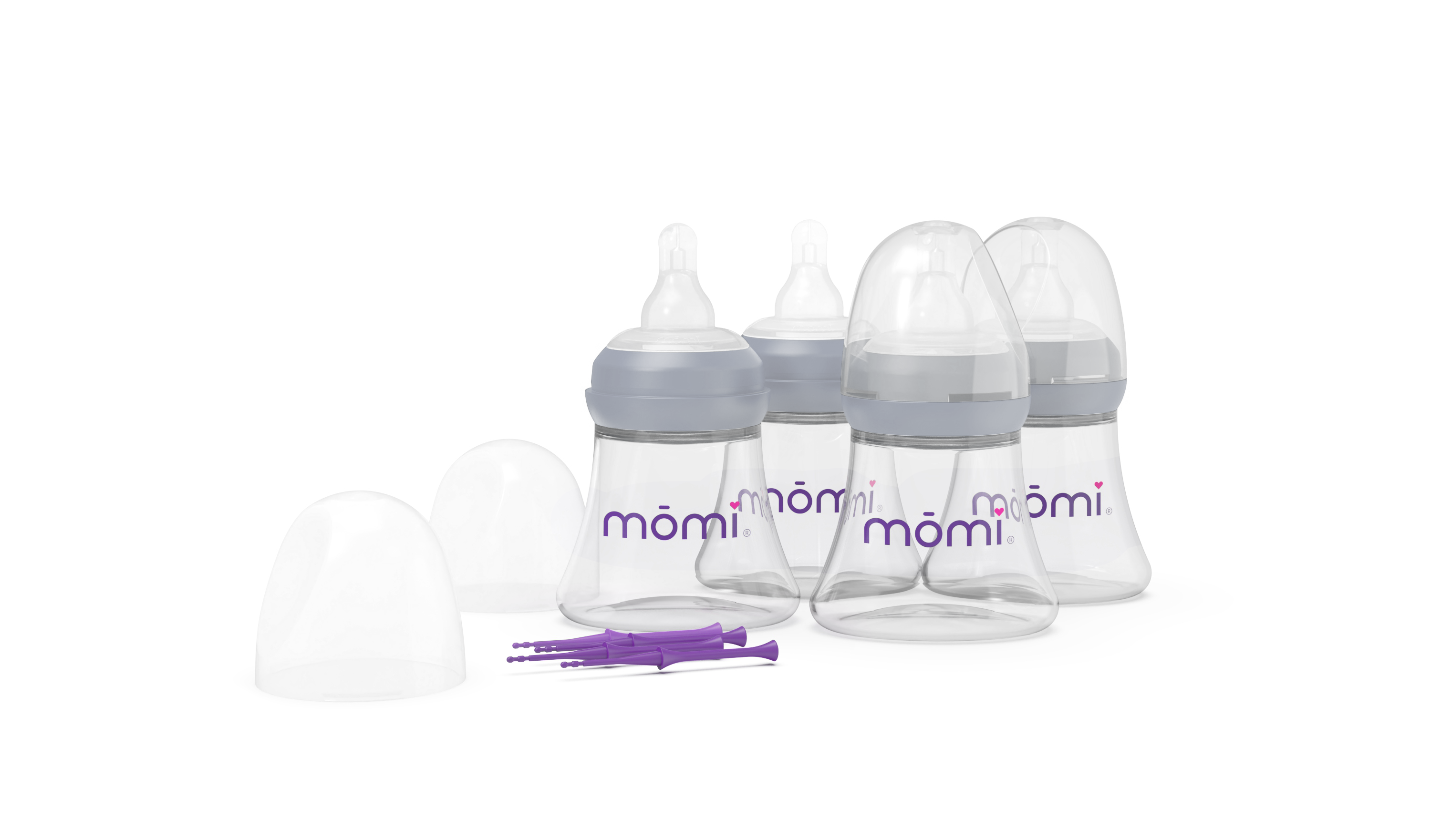 mōmi breast-like bottle set, glass