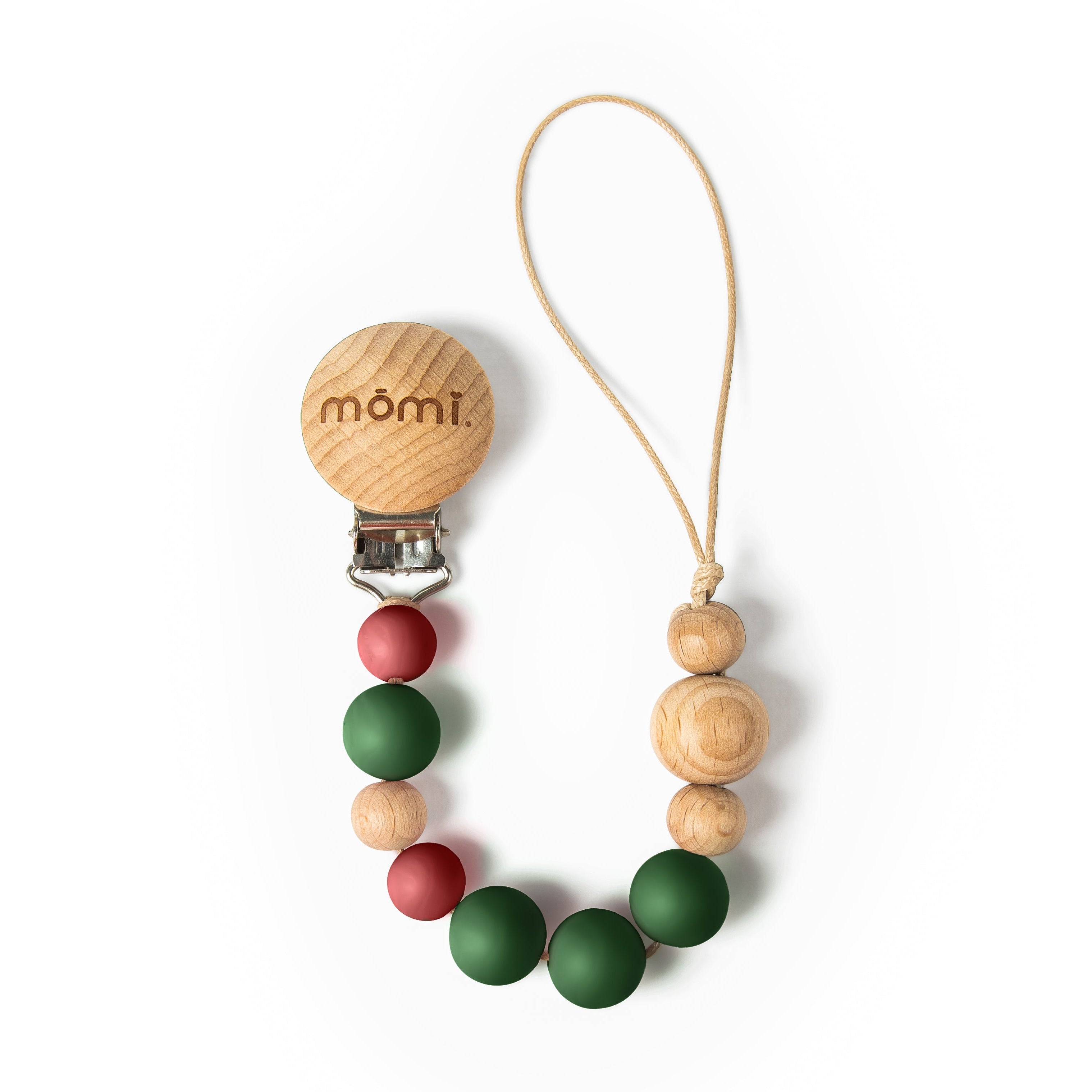 mōmi babypace pacifier clip - holly