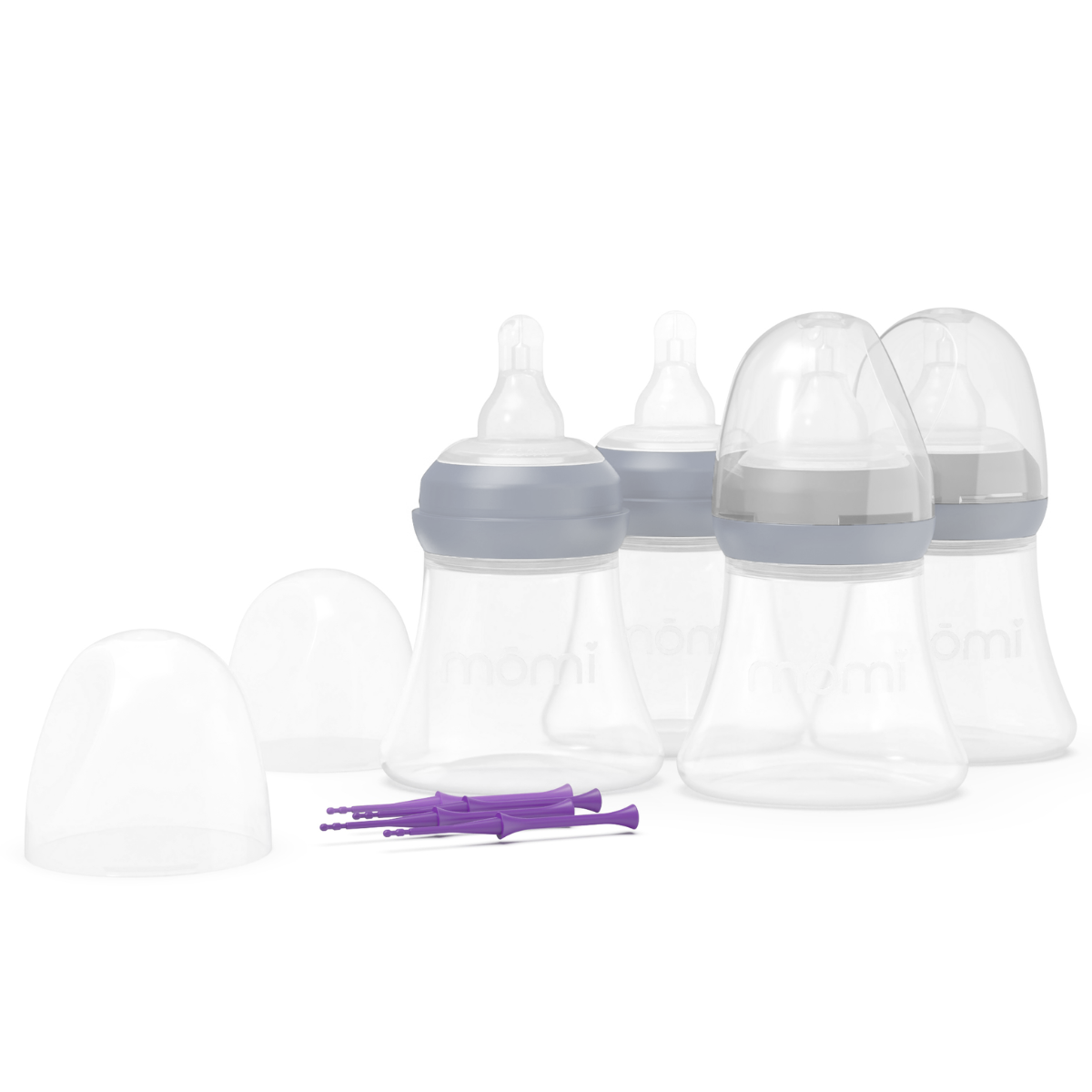 mōmi breast-like bottle set, plastic