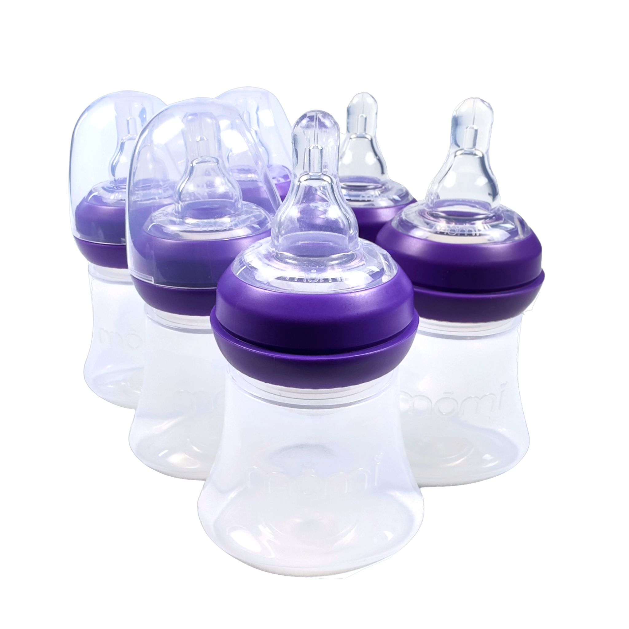 mōmi breast-like bottle, plastic 5oz purple