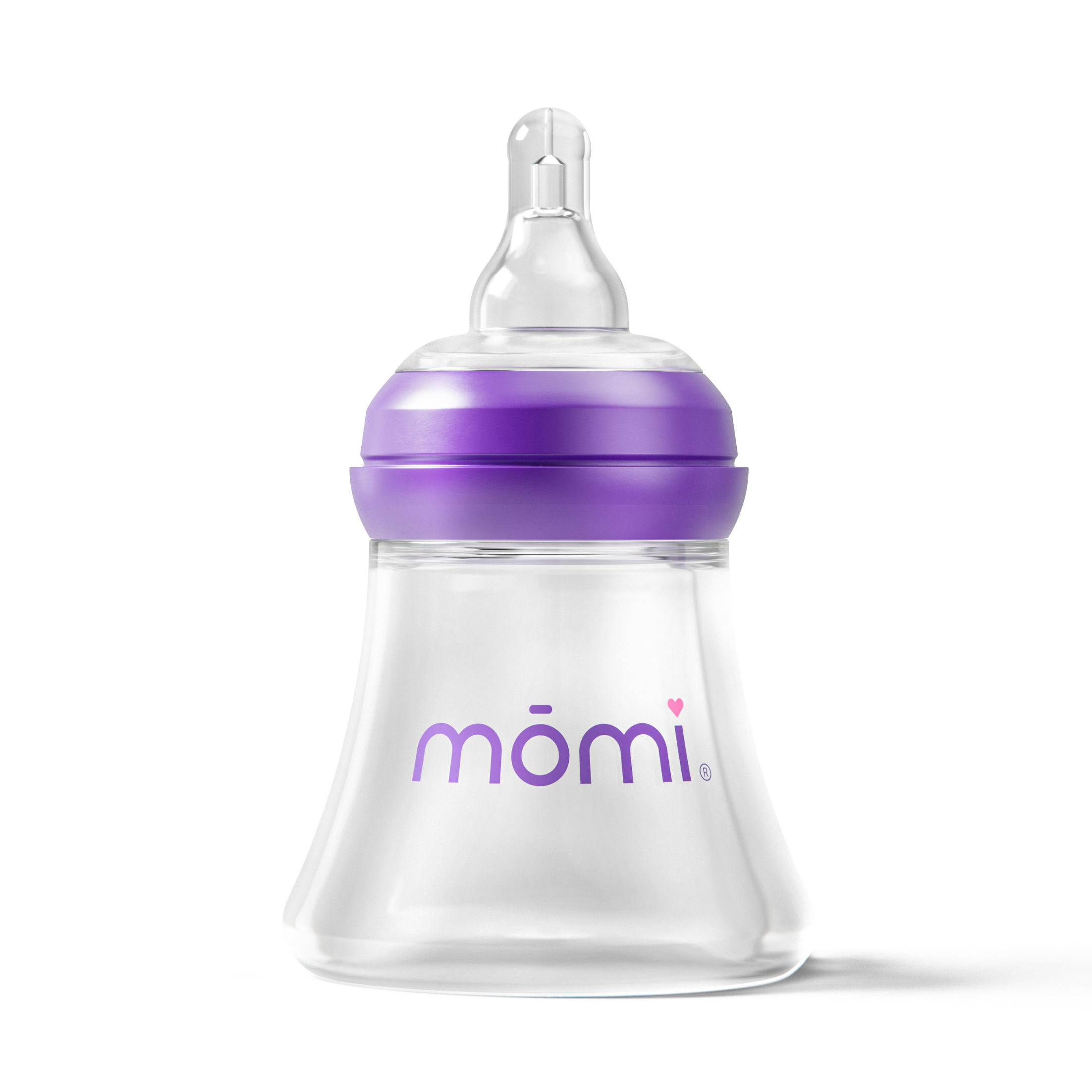 mōmi breast-like bottle, glass 5oz purple